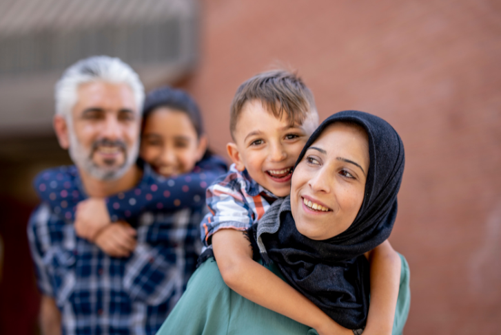 Immigrant Family stock photo