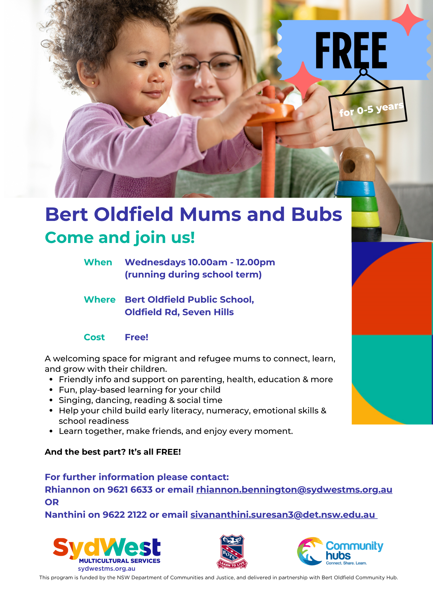 Bert Oldfield Mums and Bubs Info Flyer 2025 1